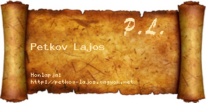 Petkov Lajos névjegykártya